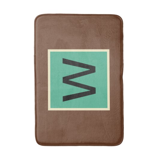Monogram Chocolade Bruin en Donkere Munt Badmat (Voorkant Verticaal)