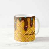 Monogram Chocolade Drip Waffle Sprinkle Ice Cream Koffiemok (Voorkant rechts)