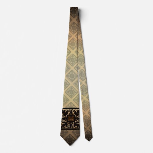  monogram (chocolade) stropdas (Voorkant)