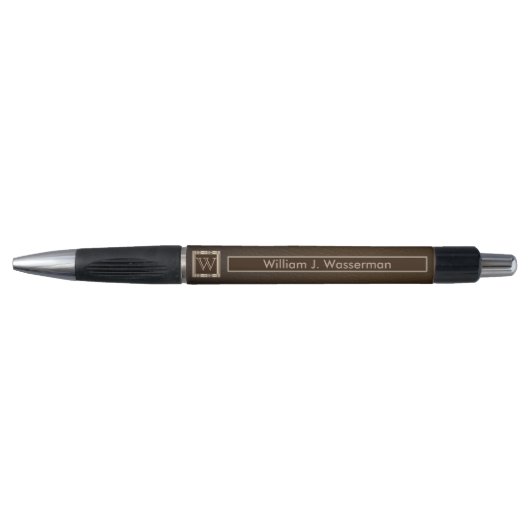 Monogram chocoladeleer pen (Voorkant)