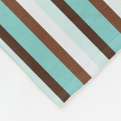 Monogram Chocolate Brown & Mint Green Stripes Fleece Deken (Hoek)
