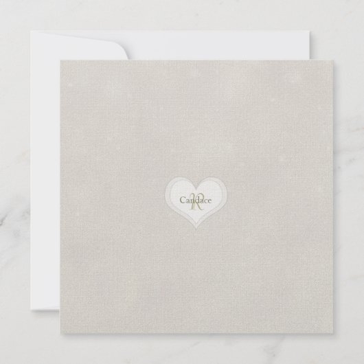 Monogram Christening met Angels Kaart (Achterkant)