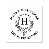 Monogram Christmas Family Crest Initiaal Zelfinktende Stempel (Design)