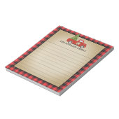 Monogram Christmas Red Truck Buffalo Plaid Notitieblok (Linkerzijde)