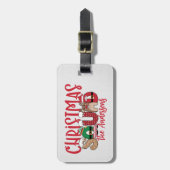 Monogram Christmas Squad Family Bagagelabel (Voorkant verticaal)