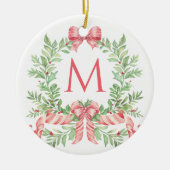 Monogram Christmas Wreath Keramisch Ornament (Voorkant)