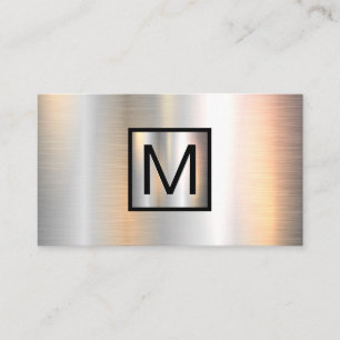 Monogram Chrome Metalen Banner Visitekaartje