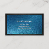 Monogram Chrome Metallic Banner | Blauwe textuur Visitekaartje (Achterkant)