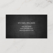 Monogram Chrome Metallic Banner | Donkere Textuur Visitekaartje (Achterkant)