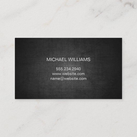 Monogram Chrome Metallic Banner | Donkere Textuur Visitekaartje (Achterkant)