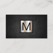 Monogram Chrome Metallic Banner | Donkere Textuur Visitekaartje (Voorkant)