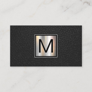 Monogram Chrome Metallic Banner lederzwart Visitekaartje