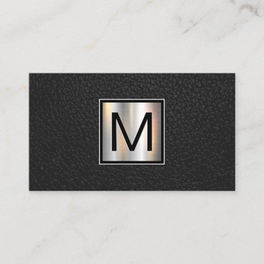 Monogram Chrome Metallic Banner | lederzwart Visitekaartje (Voorkant)