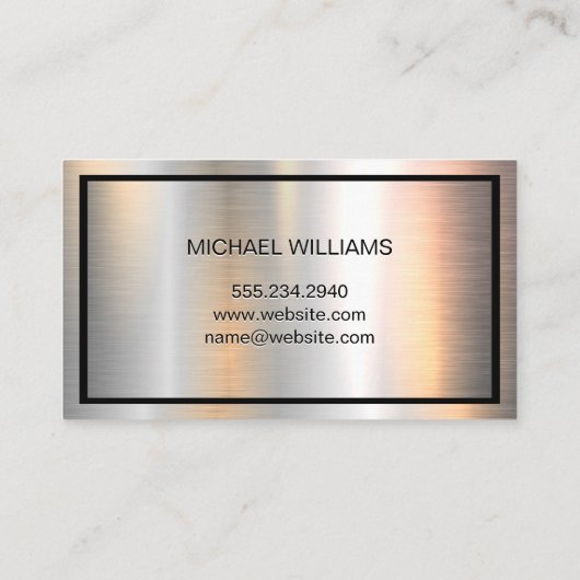 Monogram Chrome Metallic Banner Visitekaartje (Achterkant)