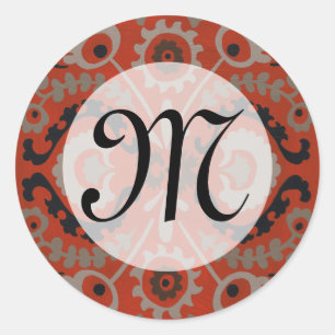 Monogram   Cinnabar Suzani I Ronde Sticker