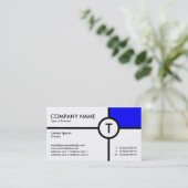 Monogram Circle Cross (Blauw) - Wit Visitekaartje (Staand voorkant)