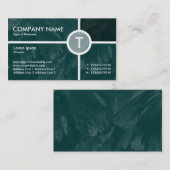 Monogram Circle Cross - Donkergroen geborstelde te Visitekaartje (Voorkant / Achterkant)