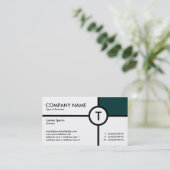 Monogram Circle Cross (Donkergroen) - Wit Visitekaartje (Staand voorkant)