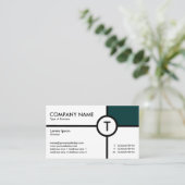 Monogram Circle Cross (Donkergroen) - Wit Visitekaartje (Staand voorkant)