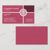 Monogram Circle Cross - Maroon Red Textuur Visitekaartje (Voorkant / Achterkant)