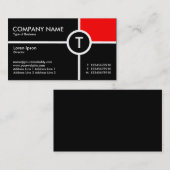 Monogram Circle Cross (rood) - Zwart Visitekaartje (Voorkant / Achterkant)