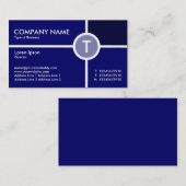 Monogram Circle Cross - Shades of Dark Blue Visitekaartje (Voorkant / Achterkant)
