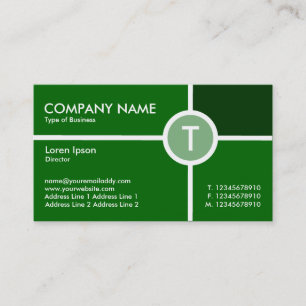 Monogram Circle Cross - Shades of Grass Green Visitekaartje