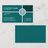 Monogram Circle Cross - Shades van Blauwgroen Visitekaartje (Voorkant / Achterkant)