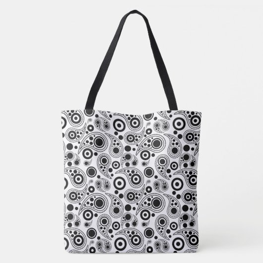 Monogram Circle Pisley-ontwerp Tote Bag (Achterkant)