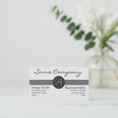 Monogram Circle Ribbon Collectie Visitekaartje (Staand voorkant)