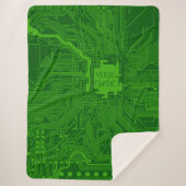 Monogram Circuit Board Technology Electronics Chip Sherpa Deken (Voorkant)
