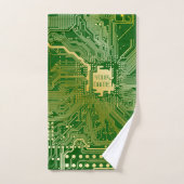 Monogram Circuit Motherboard Electronics Chip Tech Bad Handdoek (Handdoek)