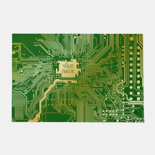 Monogram Circuit Motherboard Electronics Chip Tech Deurmat (Voorkant)