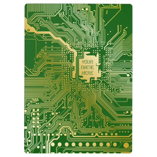 Monogram Circuit Motherboard Electronics Chip Tech Klembord (Achterkant)