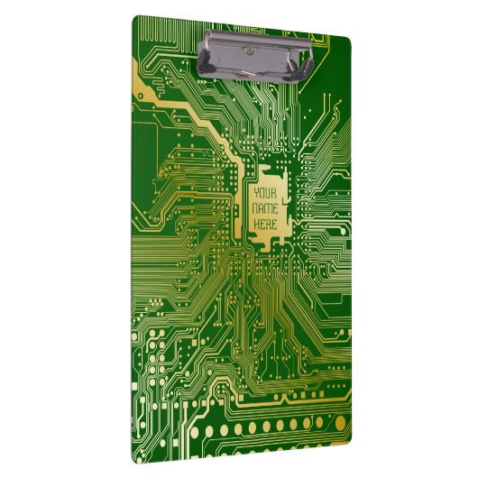 Monogram Circuit Motherboard Electronics Chip Tech Klembord (Rechts)