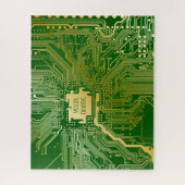 Monogram Circuit Motherboard Electronics Chip Tech Legpuzzel (Verticaal)