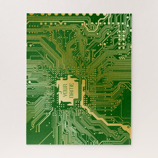 Monogram Circuit Motherboard Electronics Chip Tech Legpuzzel (Verticaal)