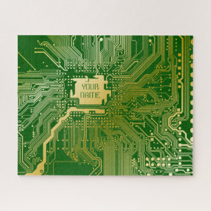 Monogram Circuit Motherboard Electronics Chip Tech Legpuzzel