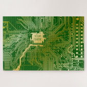 Monogram Circuit Motherboard Electronics Chip Tech Legpuzzel (Horizontaal)