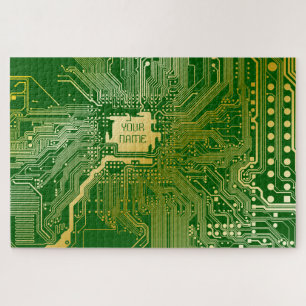 Monogram Circuit Motherboard Electronics Chip Tech Legpuzzel