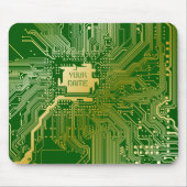Monogram Circuit Motherboard Electronics Chip Tech Muismat (Voorkant)