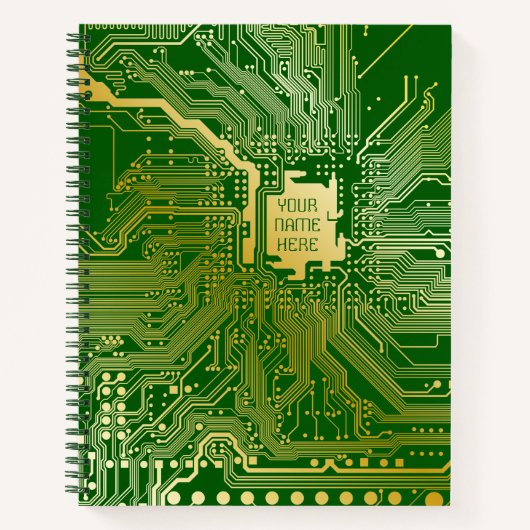 Monogram Circuit Motherboard Electronics Chip Tech Notitieboek (Voorkant)