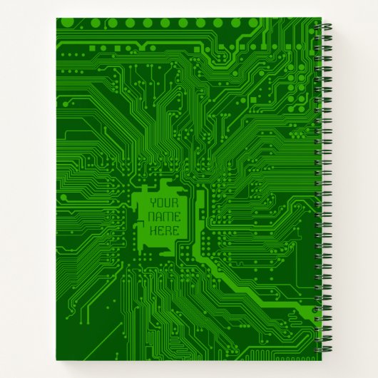 Monogram Circuit Motherboard Electronics Chip Tech Notitieboek (Achterkant)