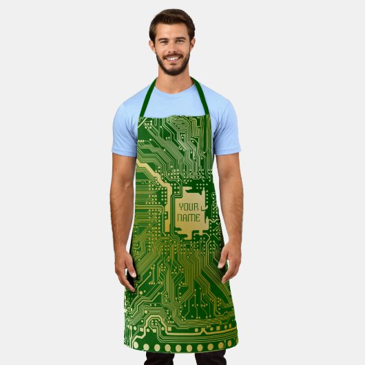 Monogram Circuit Motherboard Electronics Chip Tech Schort (Gedragen)