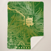 Monogram Circuit Motherboard Electronics Chip Tech Sherpa Deken (Voorkant)