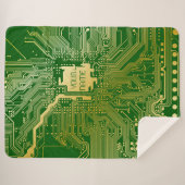 Monogram Circuit Motherboard Electronics Chip Tech Sherpa Deken (Voorkant (horizontaal))