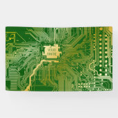 Monogram Circuit Motherboard Electronics Chip Tech Spandoek (Horizontaal)