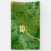 Monogram Circuit Motherboard Electronics Chip Tech Spandoek (Verticaal)