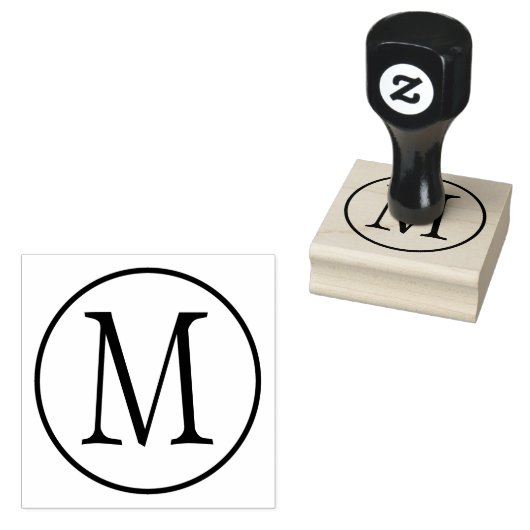 Monogram circulaire Ring Capital Rubberstempel (Gestempeld)
