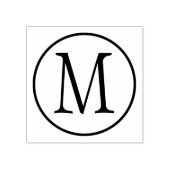 Monogram circulaire Ring Capital Rubberstempel (Afrduk)
